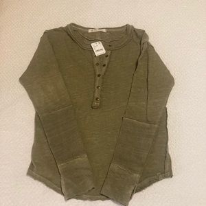 Free People “We the Free” Phoebe Henley in Olive Green